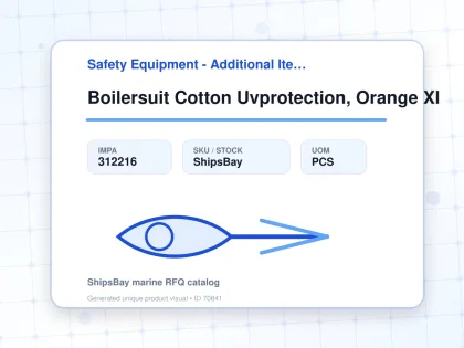 Boilersuit Cotton Uvprotection, Orange Xl - Safety Equipment - Additional Items - IMPA 312216 - UOM PCS