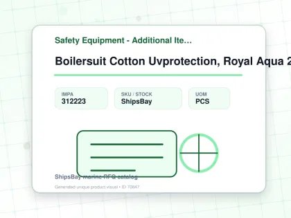 Boilersuit Cotton Uvprotection, Royal Aqua 2xl - Safety Equipment - Additional Items - IMPA 312223 - UOM PCS