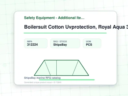 Boilersuit Cotton Uvprotection, Royal Aqua 3xl - Safety Equipment - Additional Items - IMPA 312224 - UOM PCS