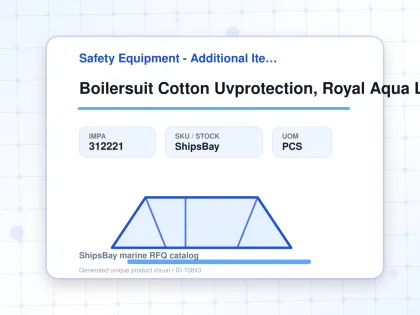 Boilersuit Cotton Uvprotection, Royal Aqua L - Safety Equipment - Additional Items - IMPA 312221 - UOM PCS