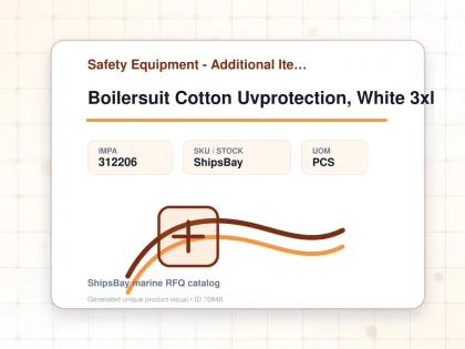 Boilersuit Cotton Uvprotection, White 3xl - Safety Equipment - Additional Items - IMPA 312206 - UOM PCS
