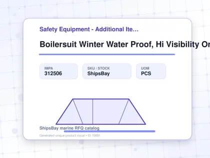 Boilersuit Winter Water Proof, Hi Visibility Orange/navy L - Safety Equipment - Additional Items - IMPA 312506 - UOM PCS