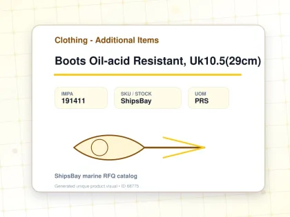 Boots Oil-acid Resistant, Uk10.5(29cm) - Clothing - Additional Items - IMPA 191411 - UOM PRS