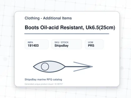 Boots Oil-acid Resistant, Uk6.5(25cm) - Clothing - Additional Items - IMPA 191403 - UOM PRS