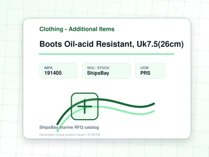Boots Oil-acid Resistant, Uk7.5(26cm) - Clothing - Additional Items - IMPA 191405 - UOM PRS