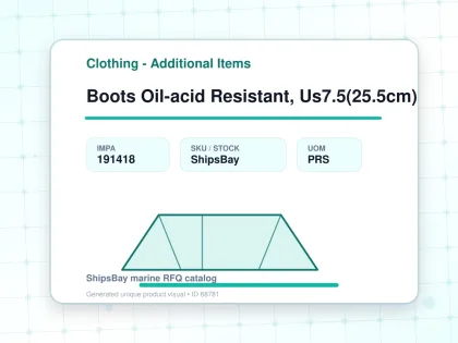 Boots Oil-acid Resistant, Us7.5(25.5cm) - Clothing - Additional Items - IMPA 191418 - UOM PRS