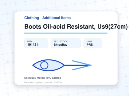Boots Oil-acid Resistant, Us9(27cm) - Clothing - Additional Items - IMPA 191421 - UOM PRS