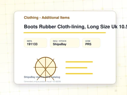 Boots Rubber Cloth-lining, Long Size Uk 10.5(29cm) - Clothing - Additional Items - IMPA 191133 - UOM PRS