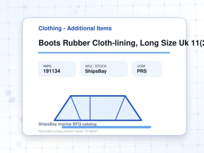 Boots Rubber Cloth-lining, Long Size Uk 11(29.5cm) - Clothing - Additional Items - IMPA 191134 - UOM PRS