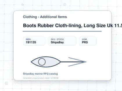 Boots Rubber Cloth-lining, Long Size Uk 11.5(30cm) - Clothing - Additional Items - IMPA 191135 - UOM PRS