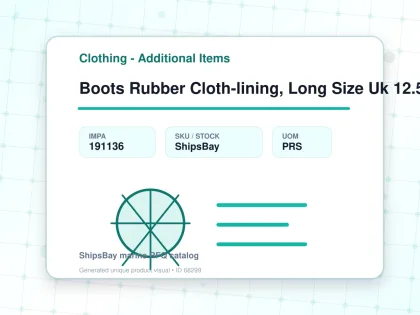 Boots Rubber Cloth-lining, Long Size Uk 12.5(31cm) - Clothing - Additional Items - IMPA 191136 - UOM PRS