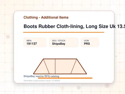 Boots Rubber Cloth-lining, Long Size Uk 13.5(32cm) - Clothing - Additional Items - IMPA 191137 - UOM PRS