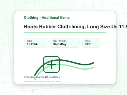 Boots Rubber Cloth-lining, Long Size Us 11.5(29.5cm) - Clothing - Additional Items - IMPA 191164 - UOM PRS