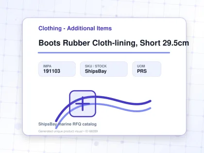 Boots Rubber Cloth-lining, Short 29.5cm - Clothing - Additional Items - IMPA 191103 - UOM PRS