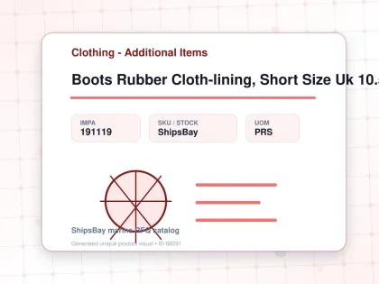 Boots Rubber Cloth-lining, Short Size Uk 10.5(29cm) - Clothing - Additional Items - IMPA 191119 - UOM PRS