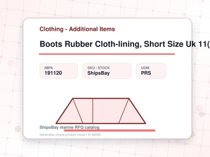 Boots Rubber Cloth-lining, Short Size Uk 11(29.5cm) - Clothing - Additional Items - IMPA 191120 - UOM PRS