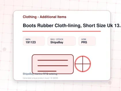Boots Rubber Cloth-lining, Short Size Uk 13.5(32cm) - Clothing - Additional Items - IMPA 191123 - UOM PRS