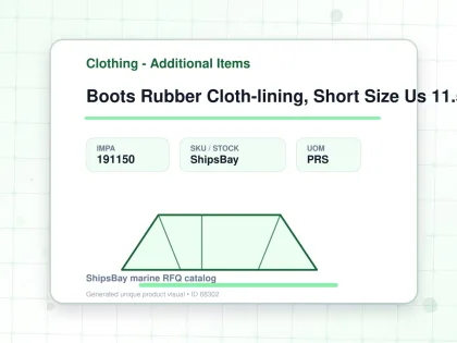 Boots Rubber Cloth-lining, Short Size Us 11.5(29.5cm) - Clothing - Additional Items - IMPA 191150 - UOM PRS