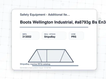 Boots Wellington Industrial, #a8793g Bs En345-1 Uk7(25.5cm) - Safety Equipment - Additional Items - IMPA 313552 - UOM PRS