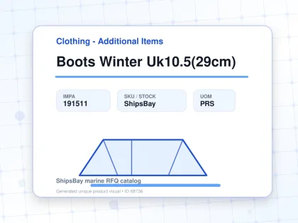 Boots Winter Uk10.5(29cm) - Clothing - Additional Items - IMPA 191511 - UOM PRS