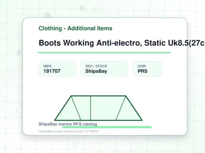 Boots Working Anti-electro, Static Uk8.5(27cm) - Clothing - Additional Items - IMPA 191707 - UOM PRS
