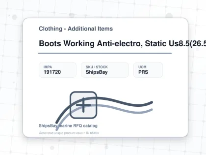 Boots Working Anti-electro, Static Us8.5(26.5cm) - Clothing - Additional Items - IMPA 191720 - UOM PRS