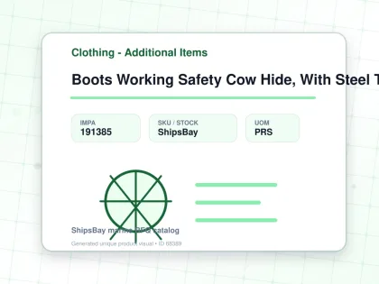 Boots Working Safety Cow Hide, With Steel Toe Eu 42(26cm) - Clothing - Additional Items - IMPA 191385 - UOM PRS