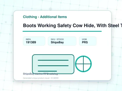 Boots Working Safety Cow Hide, With Steel Toe Eu 46(28cm) - Clothing - Additional Items - IMPA 191389 - UOM PRS