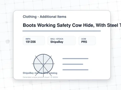 Boots Working Safety Cow Hide, With Steel Toe Uk8(26.5cm) - Clothing - Additional Items - IMPA 191356 - UOM PRS