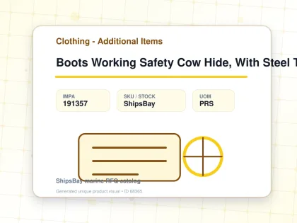 Boots Working Safety Cow Hide, With Steel Toe Uk8.5(27cm) - Clothing - Additional Items - IMPA 191357 - UOM PRS