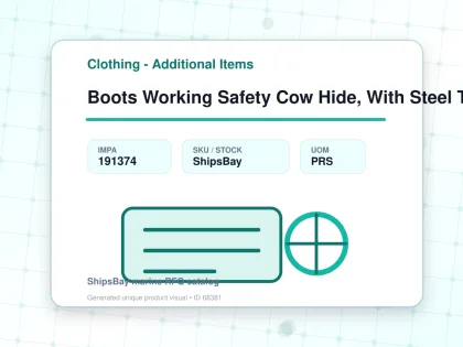 Boots Working Safety Cow Hide, With Steel Toe Us10.5(28.5cm) - Clothing - Additional Items - IMPA 191374 - UOM PRS