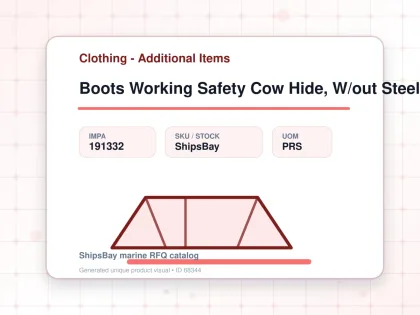 Boots Working Safety Cow Hide, W/out Steel Toe Eu 39(24.5cm) - Clothing - Additional Items - IMPA 191332 - UOM PRS