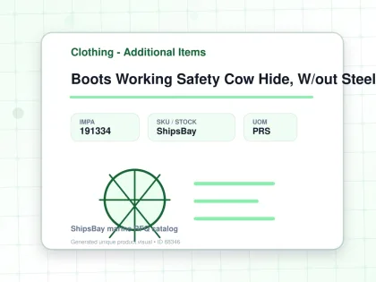 Boots Working Safety Cow Hide, W/out Steel Toe Eu 41(25.5cm) - Clothing - Additional Items - IMPA 191334 - UOM PRS
