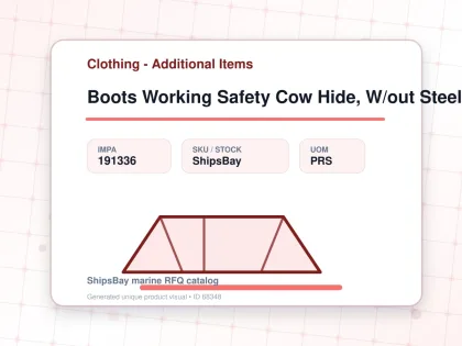 Boots Working Safety Cow Hide, W/out Steel Toe Eu 43(26.5cm) - Clothing - Additional Items - IMPA 191336 - UOM PRS