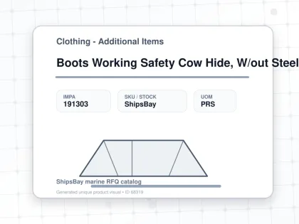 Boots Working Safety Cow Hide, W/out Steel Toe Uk6.5(25cm) - Clothing - Additional Items - IMPA 191303 - UOM PRS