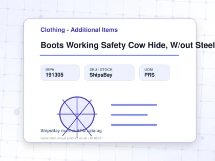 Boots Working Safety Cow Hide, W/out Steel Toe Uk7.5(26cm) - Clothing - Additional Items - IMPA 191305 - UOM PRS