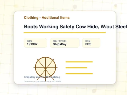 Boots Working Safety Cow Hide, W/out Steel Toe Uk8.5(27cm) - Clothing - Additional Items - IMPA 191307 - UOM PRS