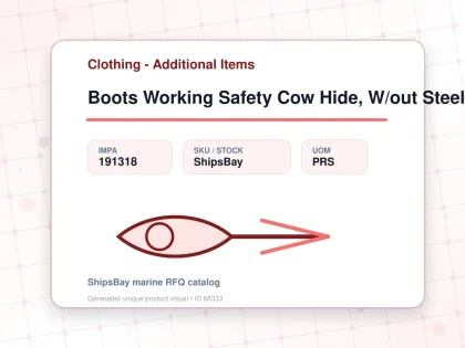 Boots Working Safety Cow Hide, W/out Steel Toe Us7.5(25.5cm) - Clothing - Additional Items - IMPA 191318 - UOM PRS