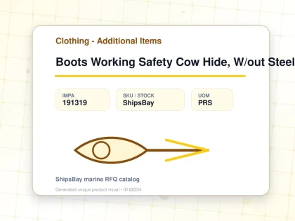 Boots Working Safety Cow Hide, W/out Steel Toe Us8(26cm) - Clothing - Additional Items - IMPA 191319 - UOM PRS