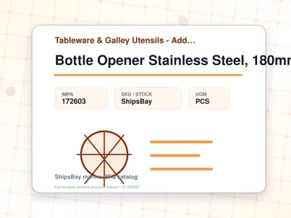 Bottle Opener Stainless Steel, 180mm - Tableware & Galley Utensils - Additional Items - IMPA 172603 - UOM PCS