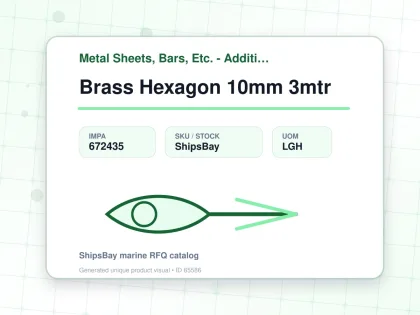 Brass Hexagon 10mm 3mtr - Metal Sheets, Bars, Etc. - Additional Items - IMPA 672435 - UOM LGH
