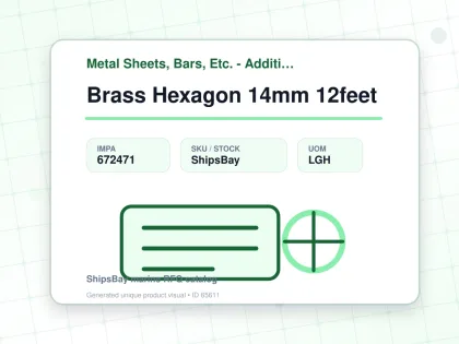 Brass Hexagon 14mm 12feet - Metal Sheets, Bars, Etc. - Additional Items - IMPA 672471 - UOM LGH