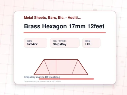 Brass Hexagon 17mm 12feet - Metal Sheets, Bars, Etc. - Additional Items - IMPA 672472 - UOM LGH
