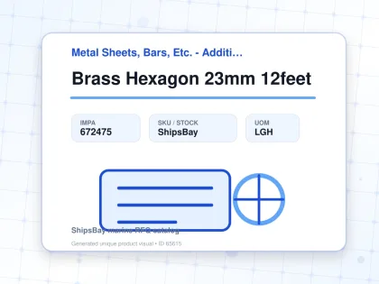 Brass Hexagon 23mm 12feet - Metal Sheets, Bars, Etc. - Additional Items - IMPA 672475 - UOM LGH