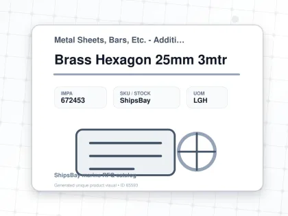 Brass Hexagon 25mm 3mtr - Metal Sheets, Bars, Etc. - Additional Items - IMPA 672453 - UOM LGH