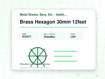 Brass Hexagon 30mm 12feet - Metal Sheets, Bars, Etc. - Additional Items - IMPA 672477 - UOM LGH