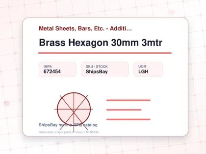 Brass Hexagon 30mm 3mtr - Metal Sheets, Bars, Etc. - Additional Items - IMPA 672454 - UOM LGH