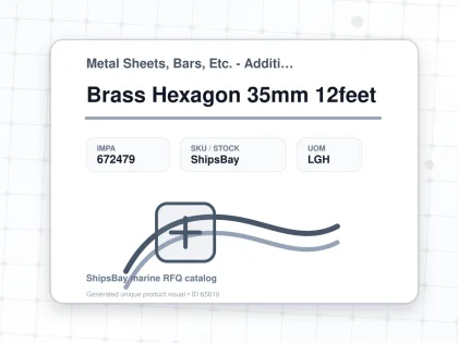 Brass Hexagon 35mm 12feet - Metal Sheets, Bars, Etc. - Additional Items - IMPA 672479 - UOM LGH