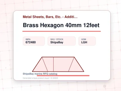 Brass Hexagon 40mm 12feet - Metal Sheets, Bars, Etc. - Additional Items - IMPA 672480 - UOM LGH