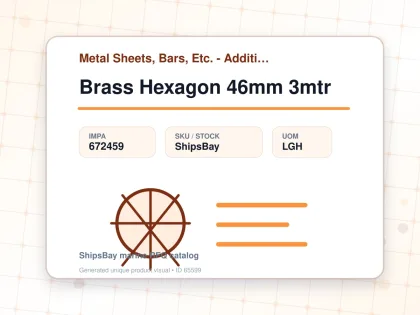 Brass Hexagon 46mm 3mtr - Metal Sheets, Bars, Etc. - Additional Items - IMPA 672459 - UOM LGH